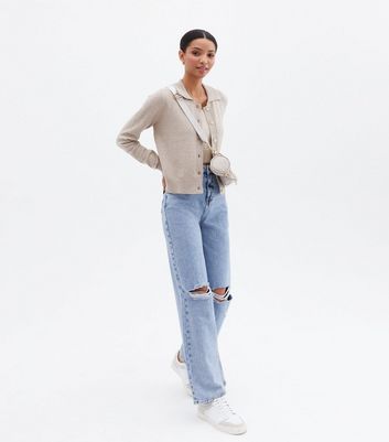 Click to view product details and reviews for Jdy Cream Collared Faux Pearl Button Cardigan New Look.