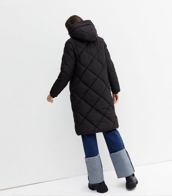 Monki black puffer outlet coat