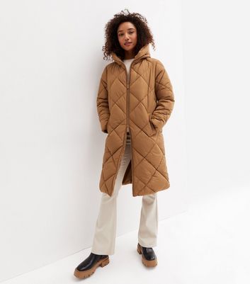 Sloane Quilted Puffer Jacket in Tan - Glue Store