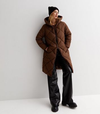 Long brown outlet puffer coat