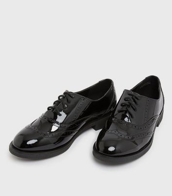 Girls black leather on sale brogues