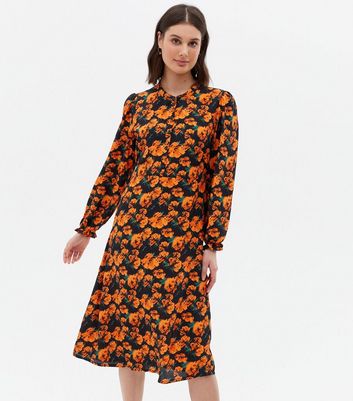 tile print midi dress