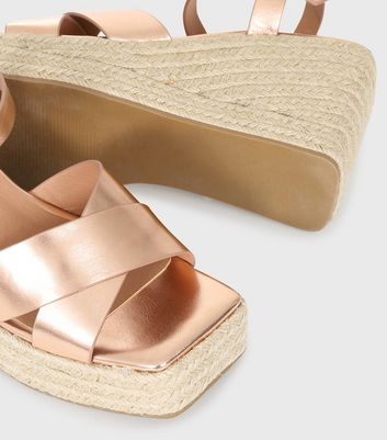 Rose gold sale platform espadrilles