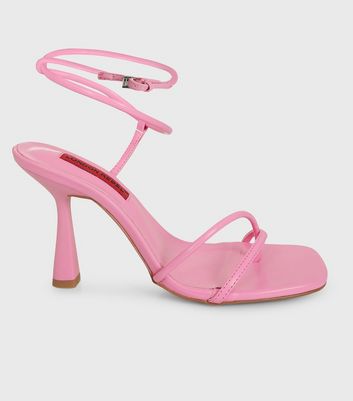 London Rebel Mid Pink Strappy Stiletto 