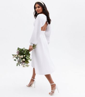 white midi wedding dress