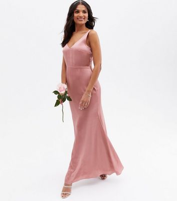 Pink silk maxi clearance dress