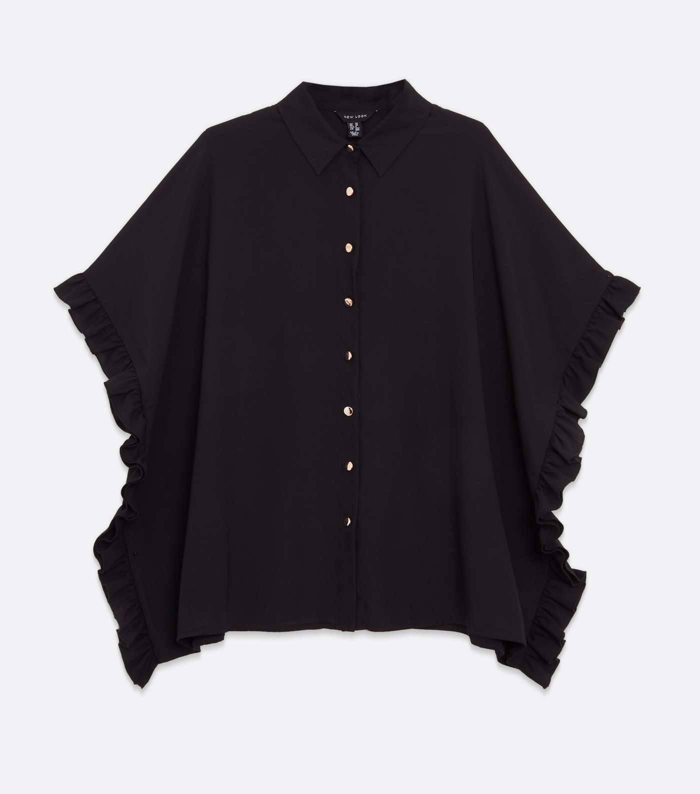 Black Frill Oversized Shirt Image 5