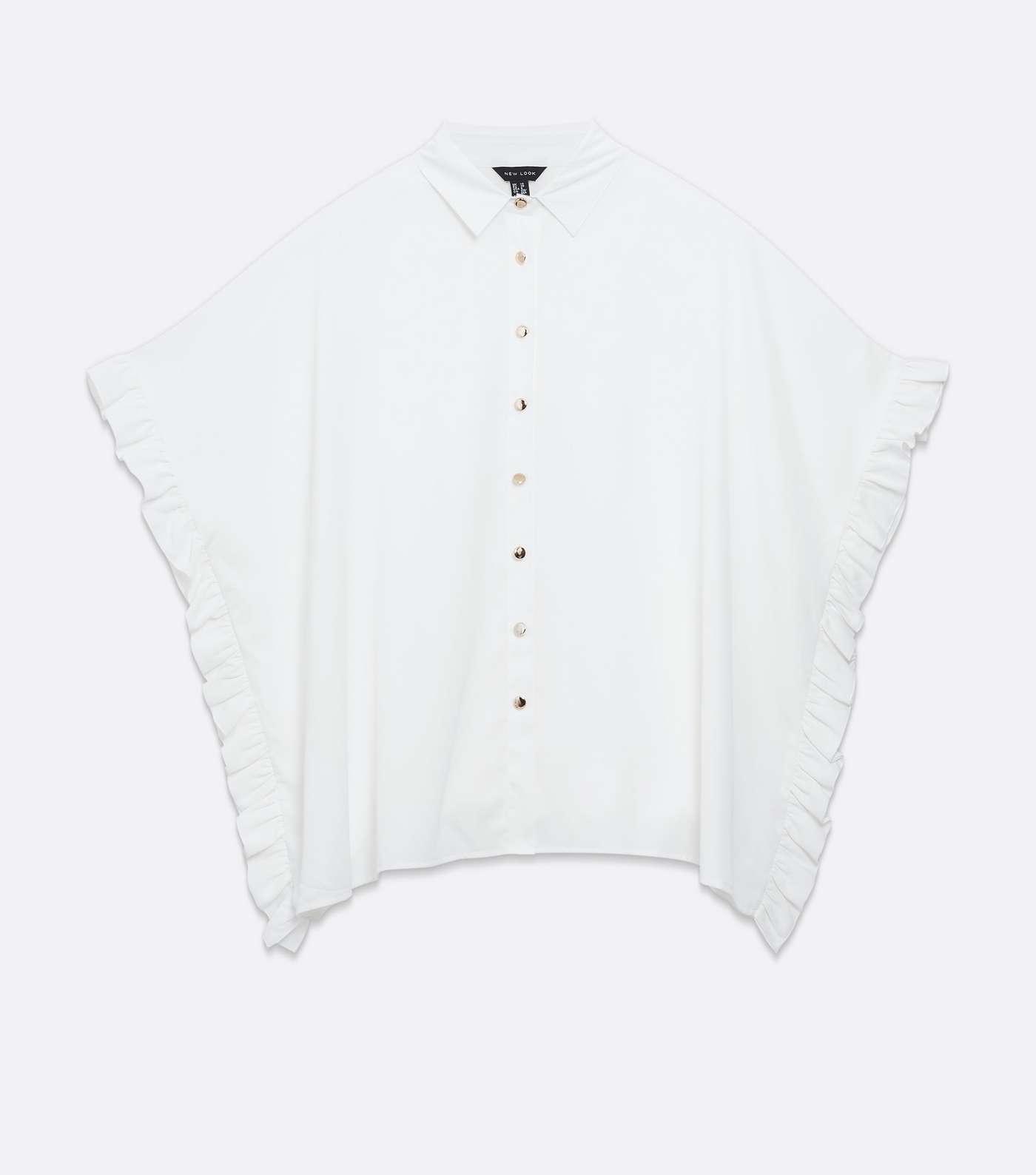White Frill Oversized Shirt Image 5