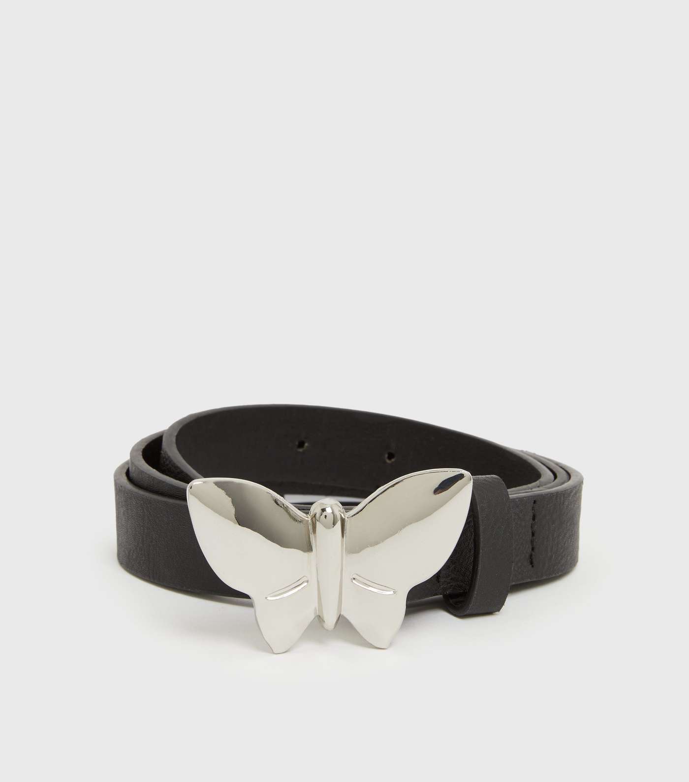 Girls Black Butterfly Buckle Belt