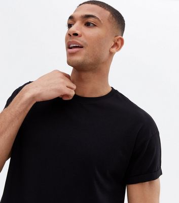 black roll sleeve tshirt