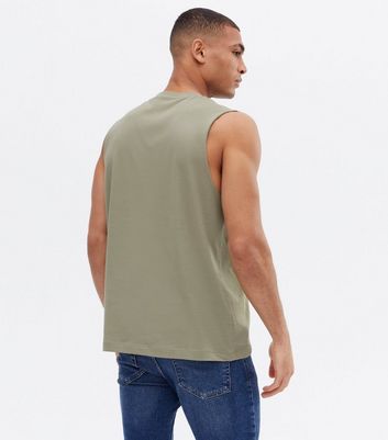 khaki sleeveless vest