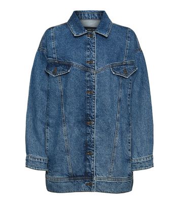 Click to view product details and reviews for Noisy May Blue Denim Oversized Jacket New Look.
