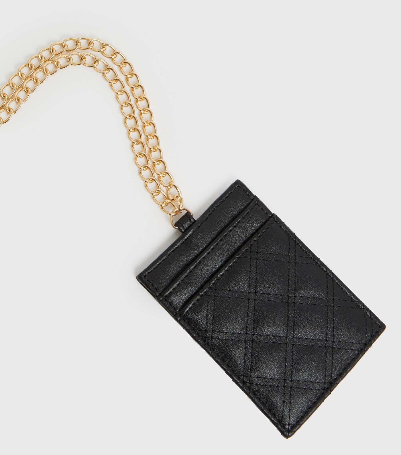 Black Quilted Chain Card Holder Image 2