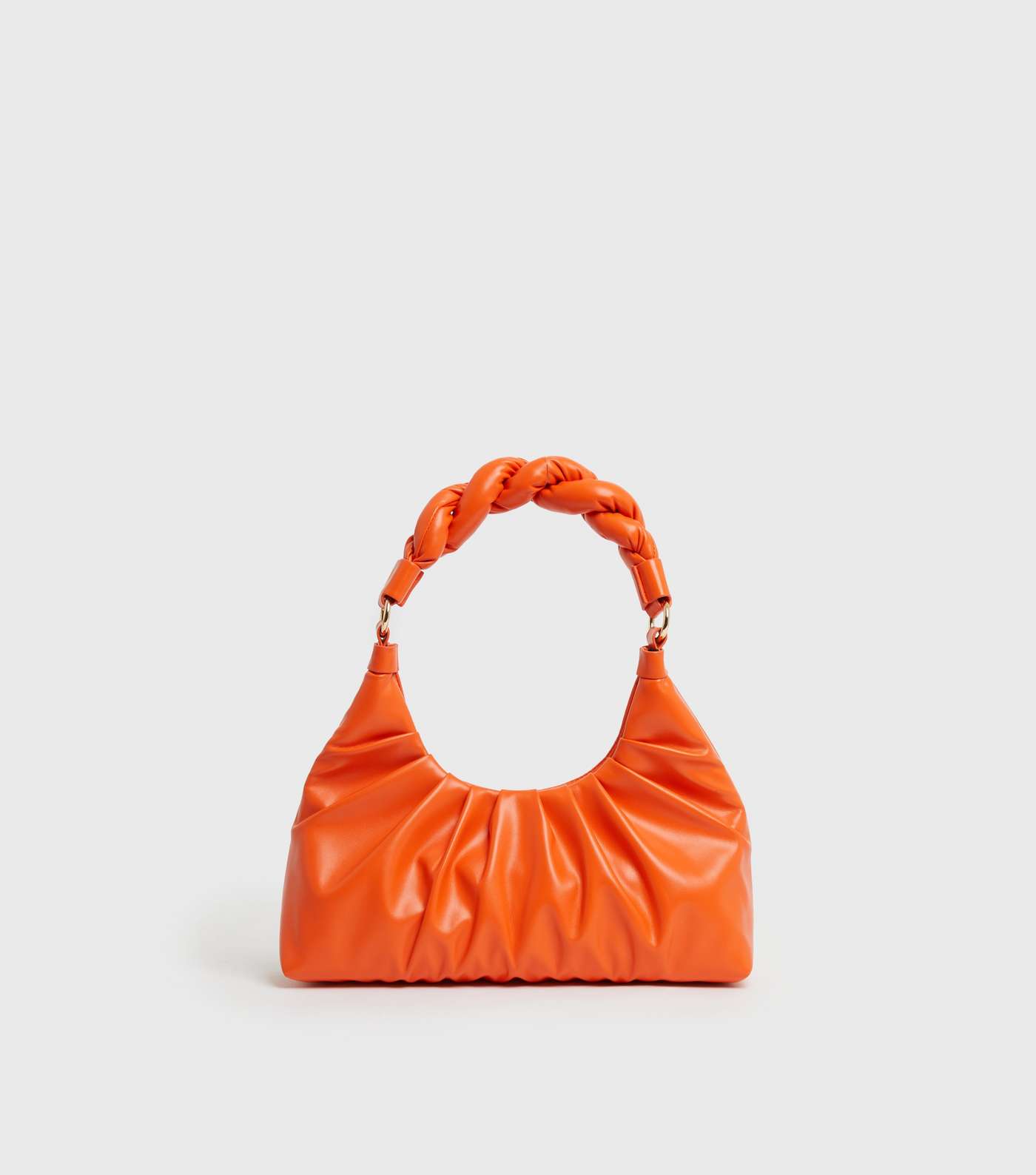 Orange Plaited Strap Shoulder Bag