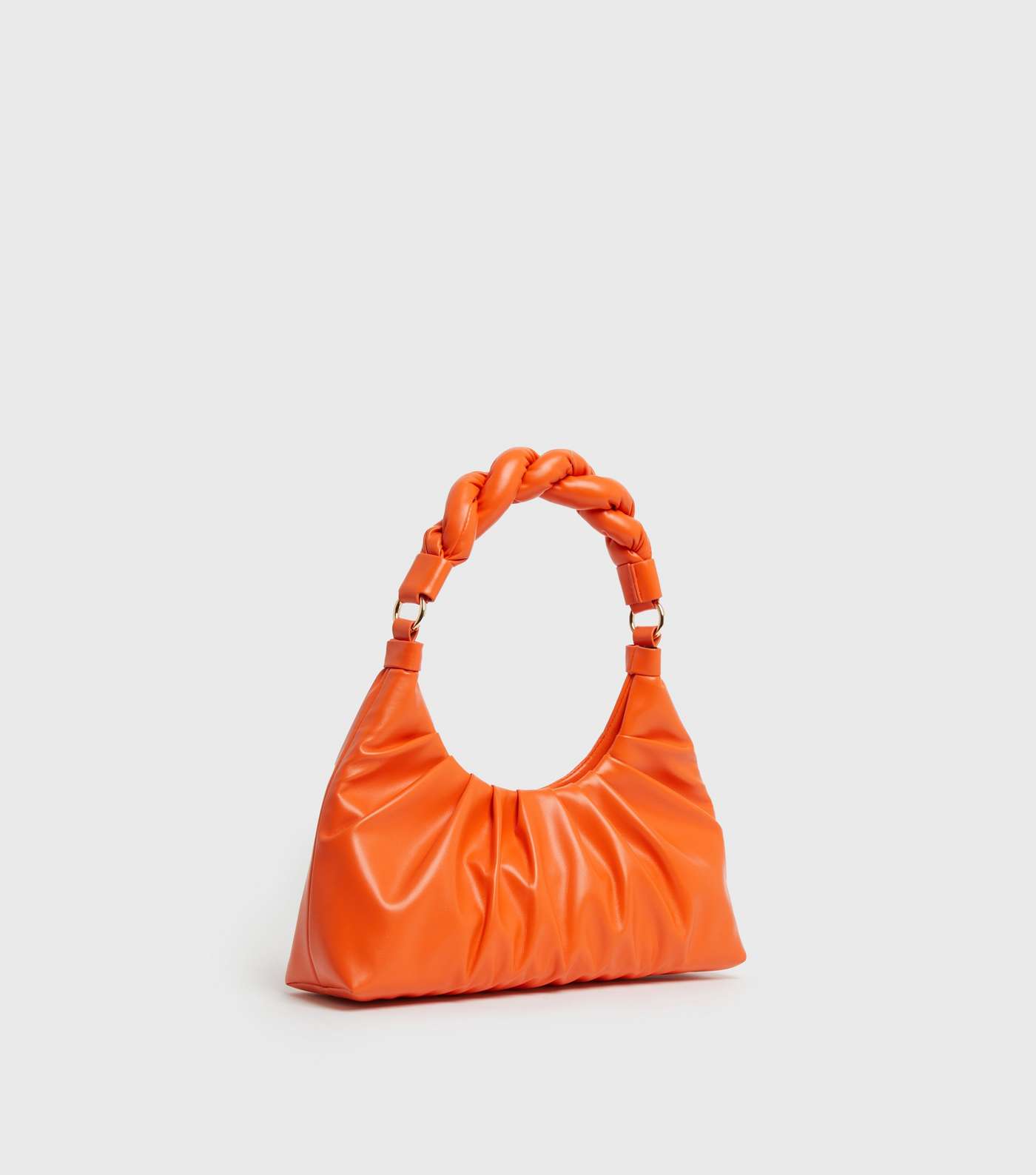 Orange Plaited Strap Shoulder Bag Image 3