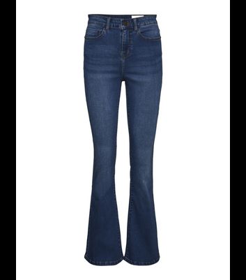 Click to view product details and reviews for Noisy May Blue High Waist Flared Jeans New Look.