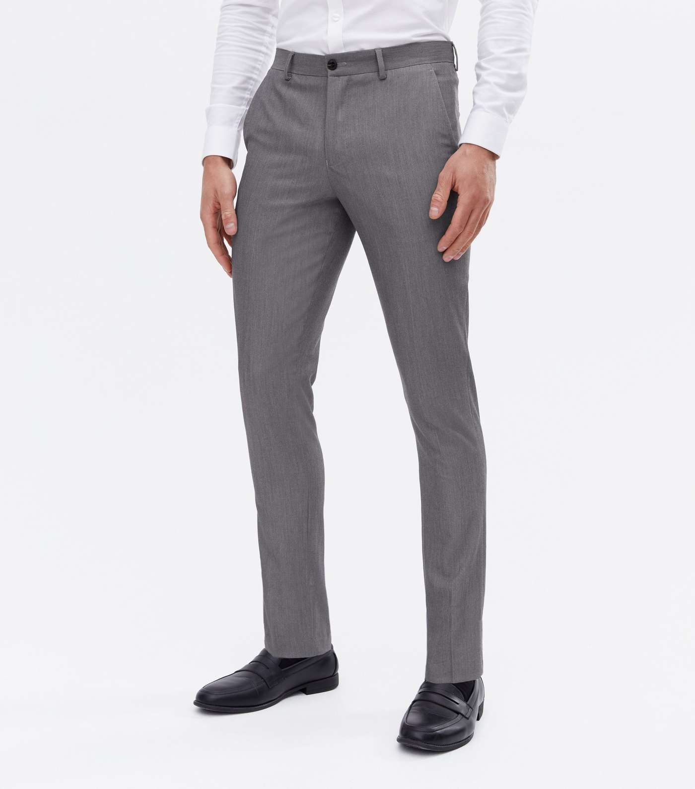 Jack & Jones Pale Grey Skinny Fit Suit Trousers Image 2