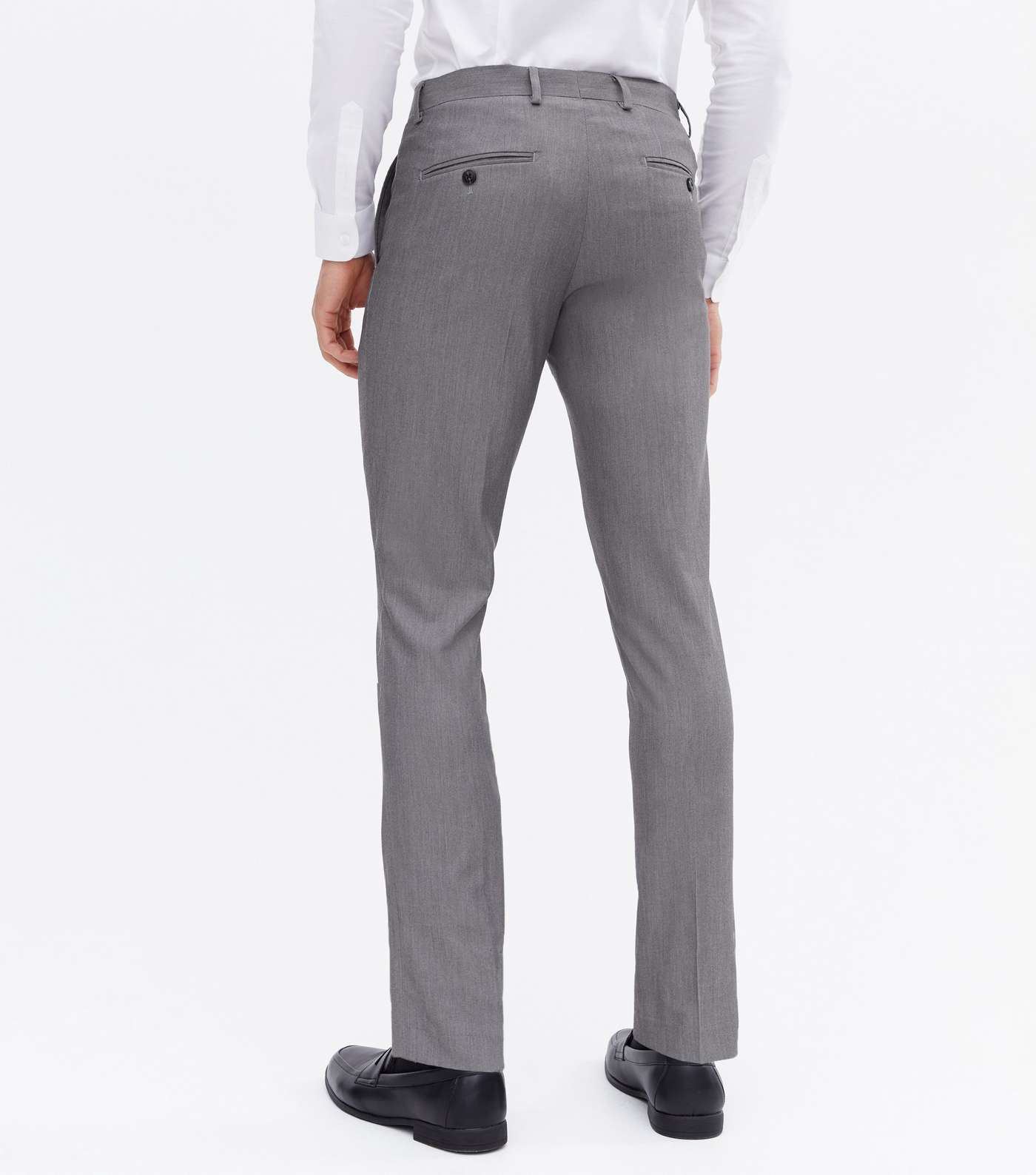 Jack & Jones Pale Grey Skinny Fit Suit Trousers Image 4