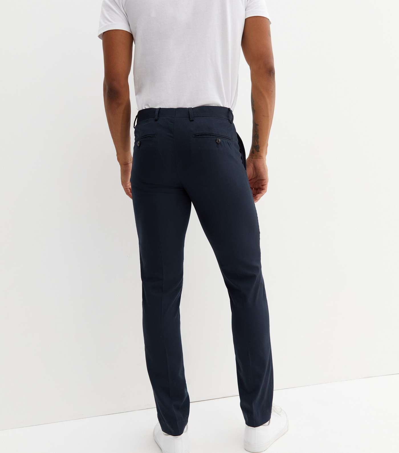 Jack & Jones Navy Skinny Fit Suit Trousers Image 4