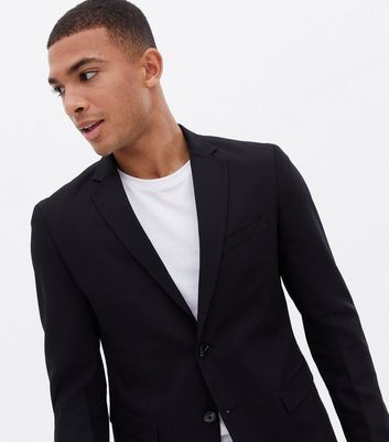 Jack Jones Black Revere Collar Skinny Fit Blazer New Look