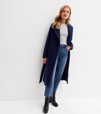 Navy blue wrap coat - Steffy's Style