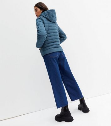 Navy Lightweight Hooded Puffer Jacket 