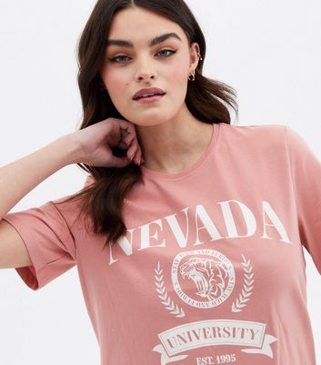 Click to view product details and reviews for Only Pale Pink Nevada Varsity Logo T Shirt New Look.