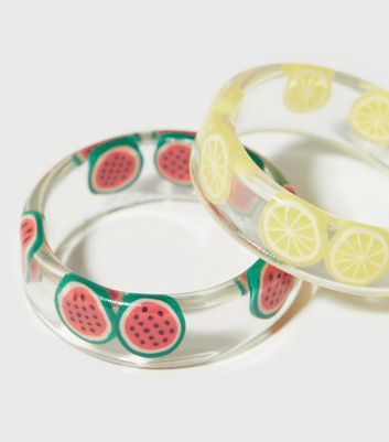 Damen Accessoires 2 Pack Red and Yellow Fruit Rings