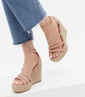 Nude wedges outlet wide