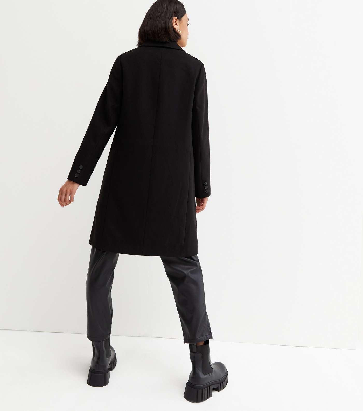 Black Lined Long Formal Coat Image 4