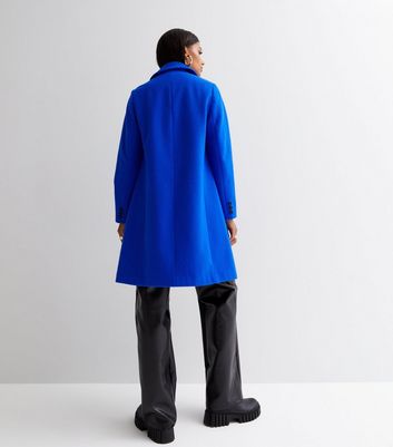 Bright Blue Lined Long Formal Coat New Look