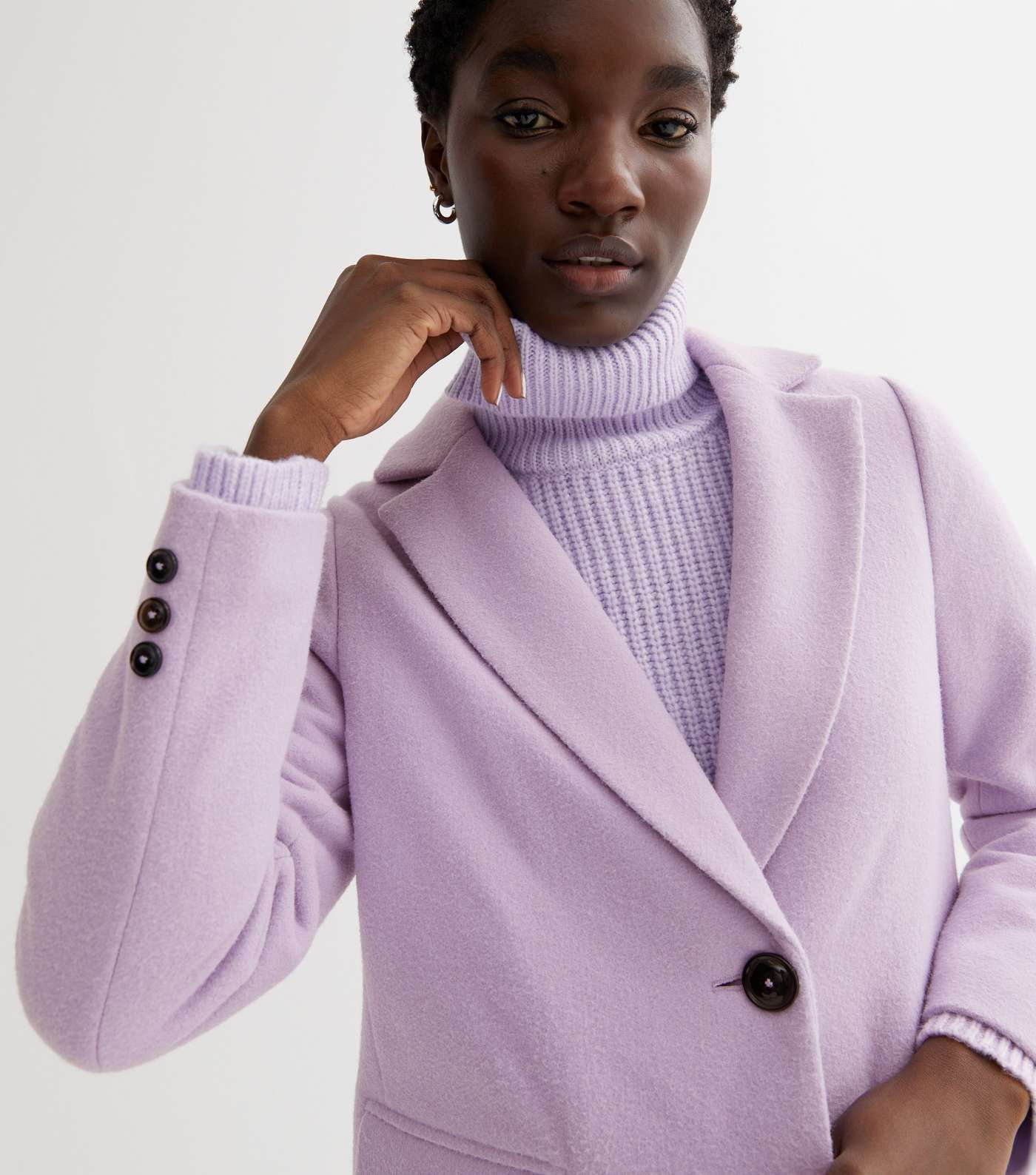 Lilac Lined Long Formal Coat Image 2