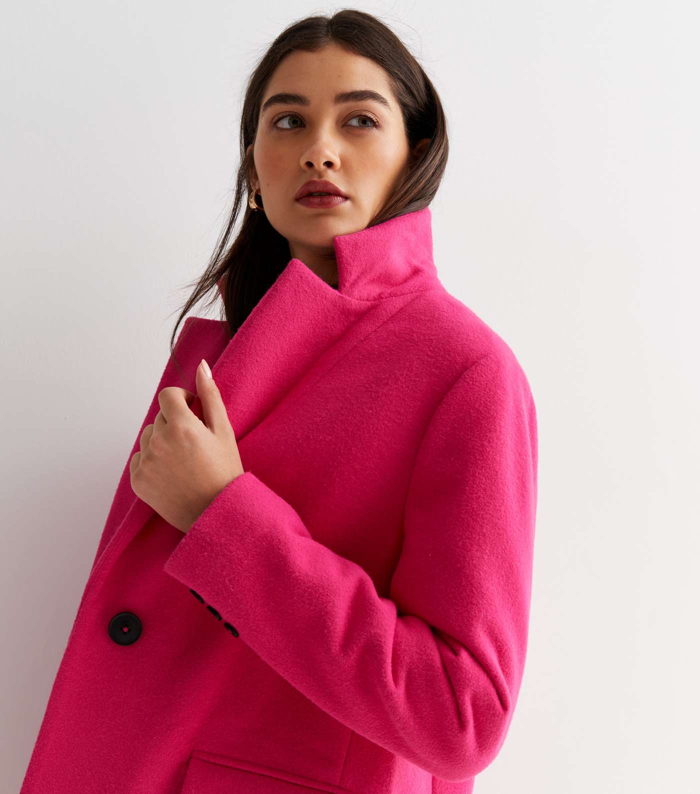 Mid Pink Lined Long Formal Coat Image 3