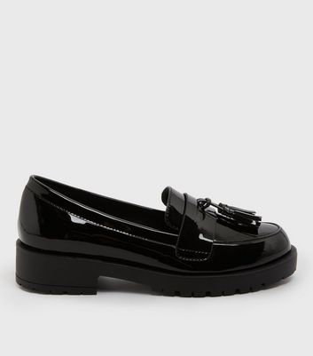Girls black loafers hot sale