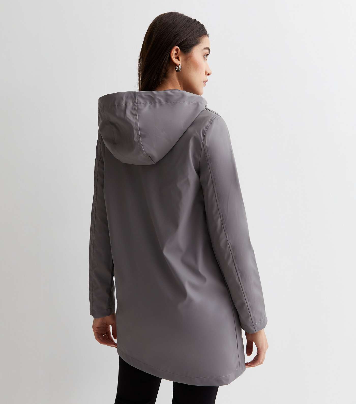 Maternity Grey Hooded Long Sleeve Anorak Image 4