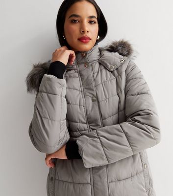 New look shop grey padded coat