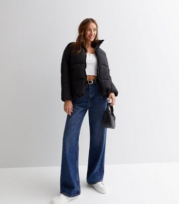 black boxy puffer jacket