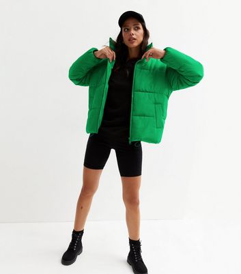 Green Boxy Puffer Jacket | New Look