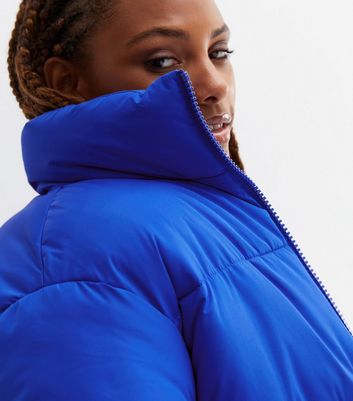 Bright Blue Boxy Puffer Jacket New Look