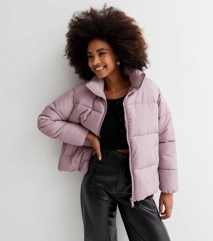 Lilac Boxy Puffer Jacket | New Look