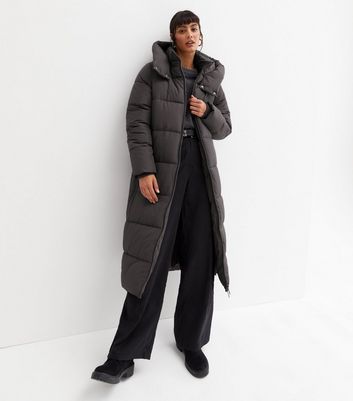 Long grey puffer coat outlet