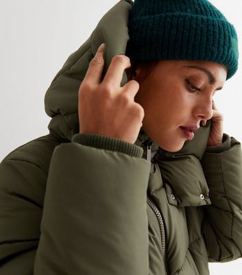 new look khaki puffer coat