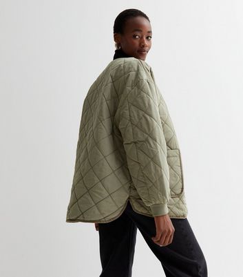 Olive quilted deals jacket womens