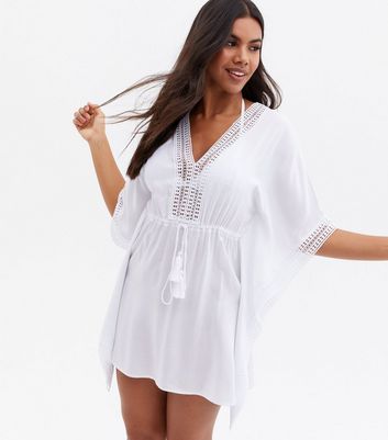 white beach kaftan dress