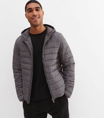 Gray puffer jacket mens best sale