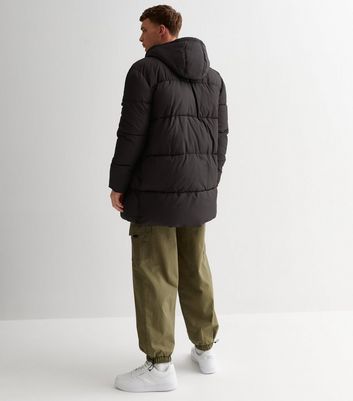 Men's hooded long hot sale puffer jacket