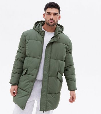 khaki green puffer jacket mens