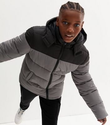 Boys grey deals puffer jacket