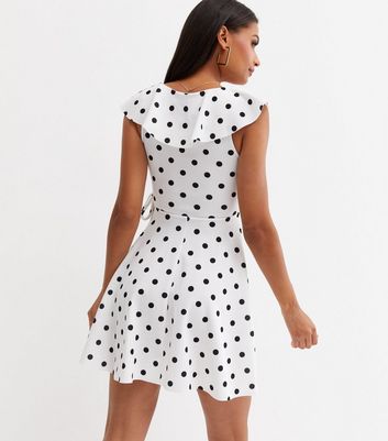 Scuba Crepe Frill Mini Wrap Dress 