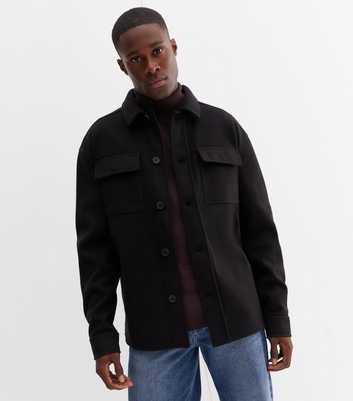 Black Double Pocket Overshirt